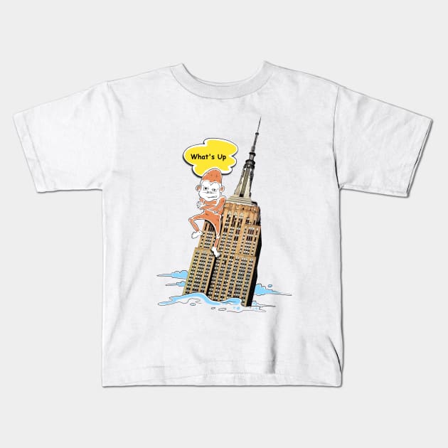 funny king kong Kids T-Shirt by vanpaul54